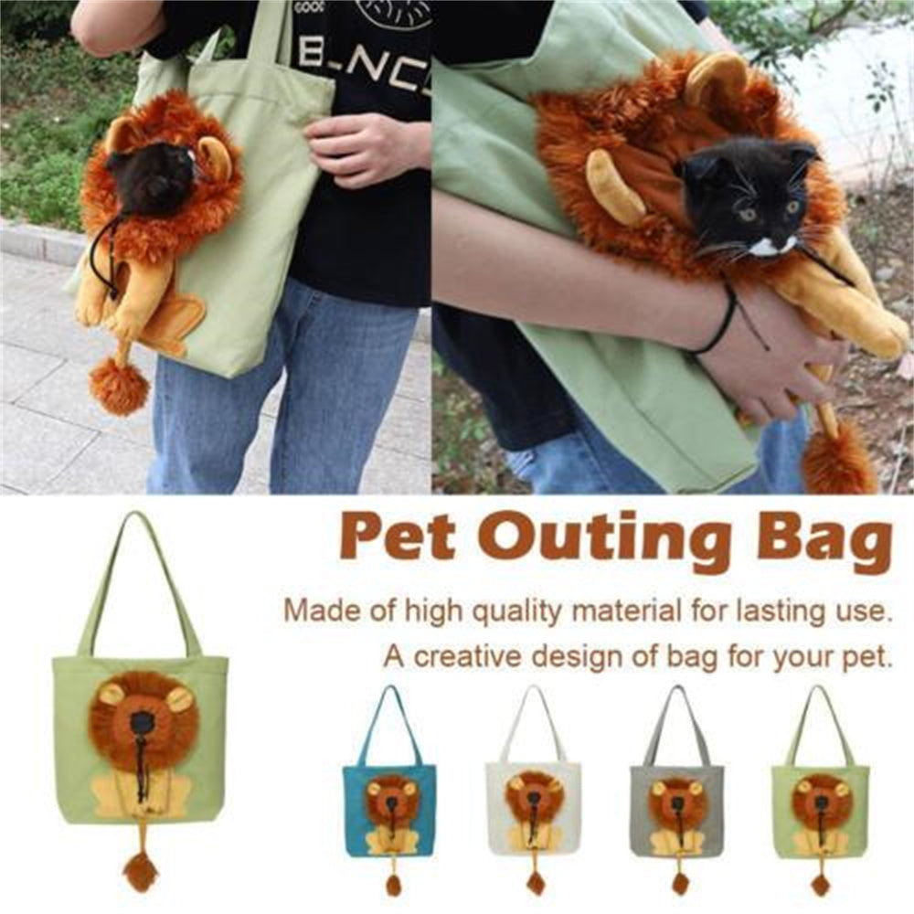 Lion-design pet carrier (breathable)