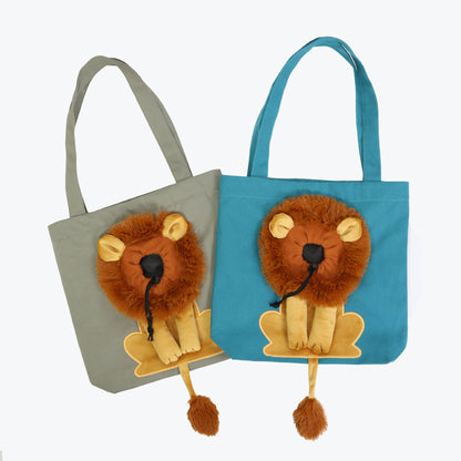 Lion-design pet carrier (breathable)