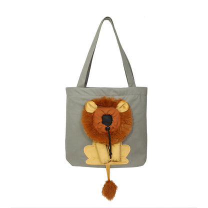 Lion-design pet carrier (breathable)